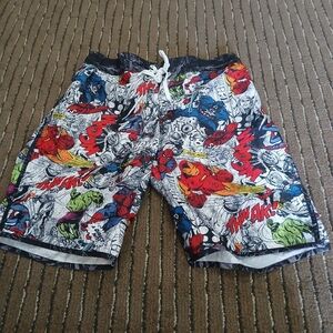 Marvel Graphic Print Mesh Lined Swim Trunks Men's Size Medium